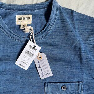 Todd Snyder Bleached Indigo Slub Pocket Tee $108